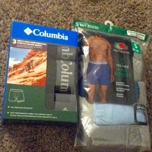 Men's Boxer Lot NTW Columbia (3) and Fruit of Loom (5) Small